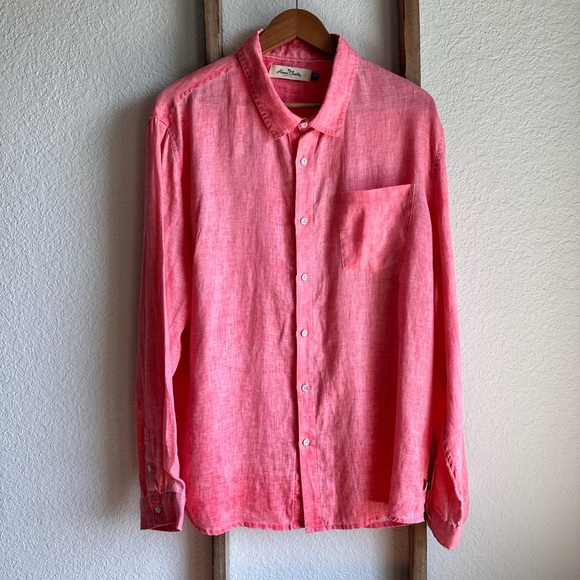 Henri Costa Coastal Rum Punch 100% Linen Button Down sz: Med NWOT - Picture 2 of 8